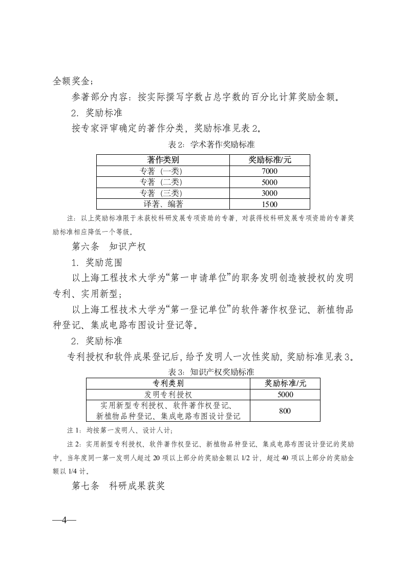 上海工程技术大学科研奖励办法第4页