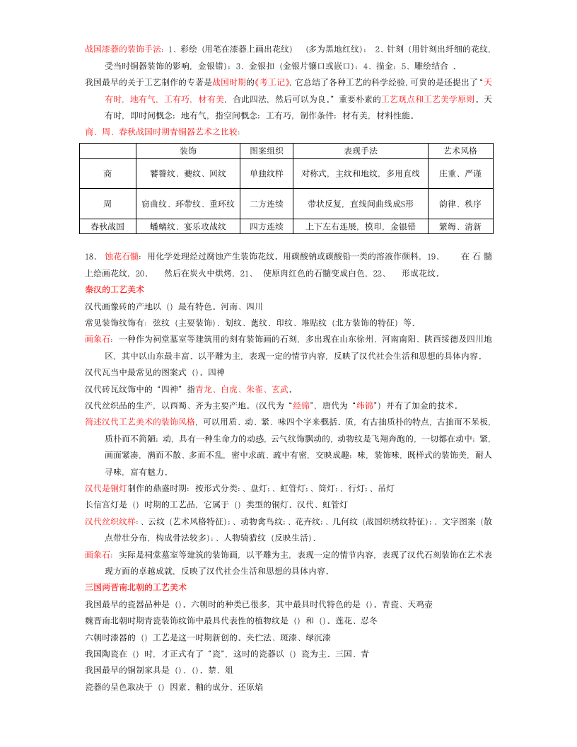 中国工艺美术史考试考点第3页