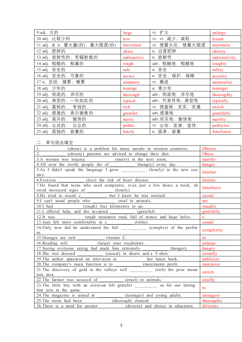 2023届高考词汇及延伸词汇自测及语法填空练习（1）.doc第3页