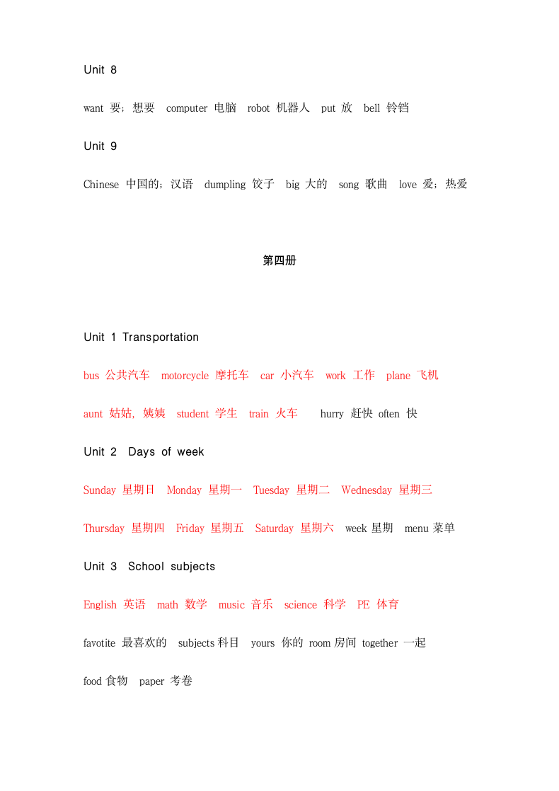 闽教版小学英语单词归纳集合.docx第6页