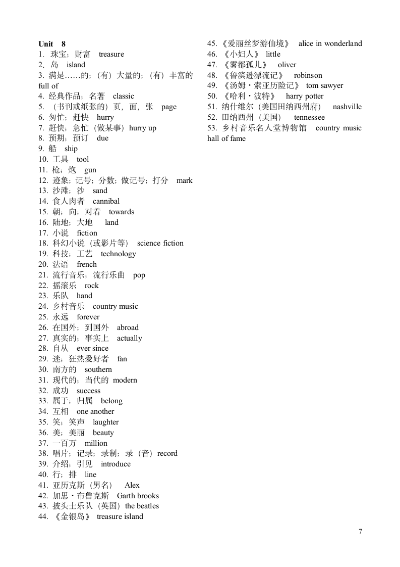 八年级下册英语单词表.doc第7页