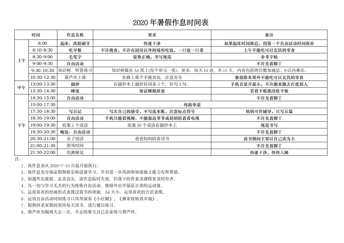 小学生暑假作息时间表.docx第1页