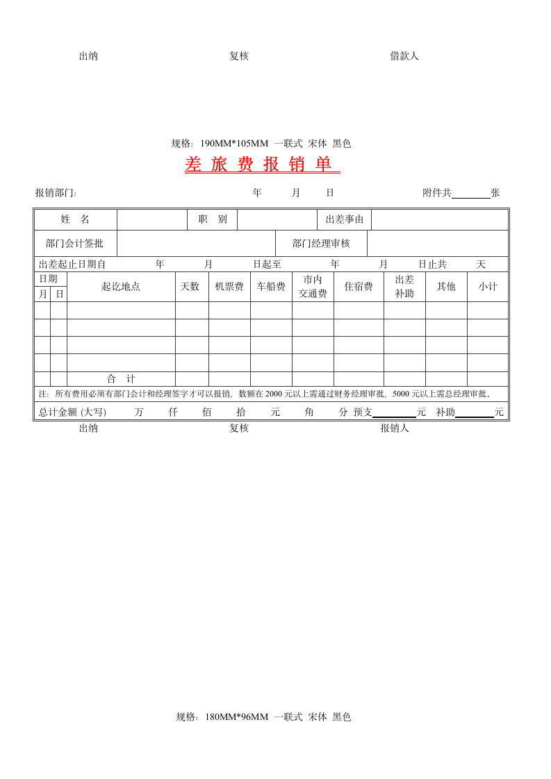 全套收据、借付款审批、费用报销单.doc第2页