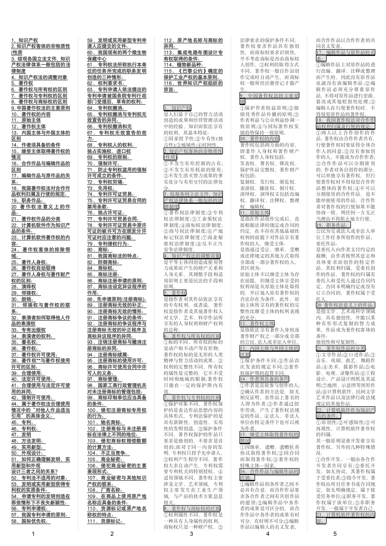 自考知识产权法自考资料汇总第1页