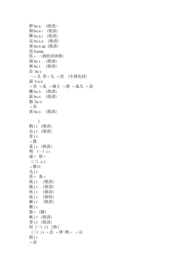 普通话等级考试【多音字表】第11页