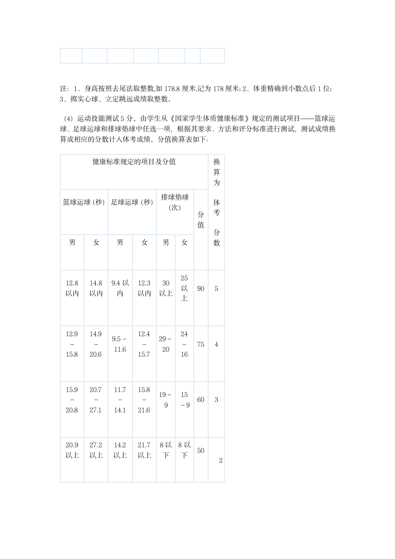 济南市中考体育内容及成绩计算办法第3页