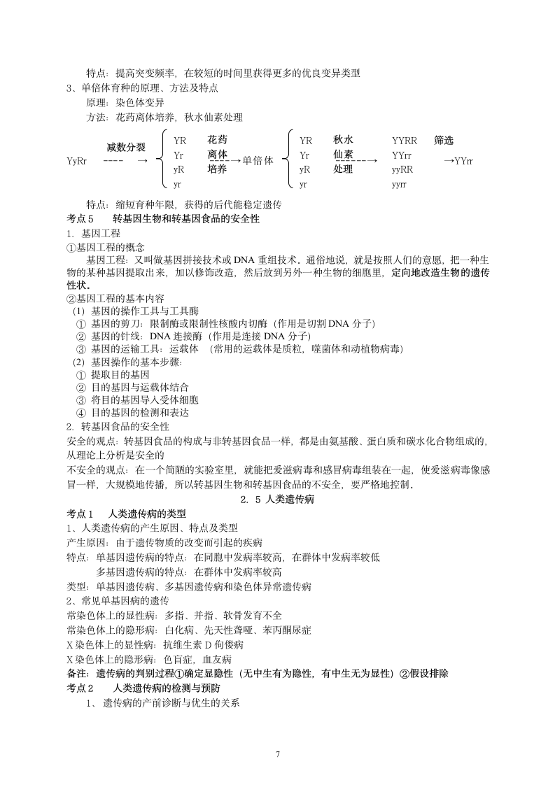 江苏生物小高考必修2(完整)第7页