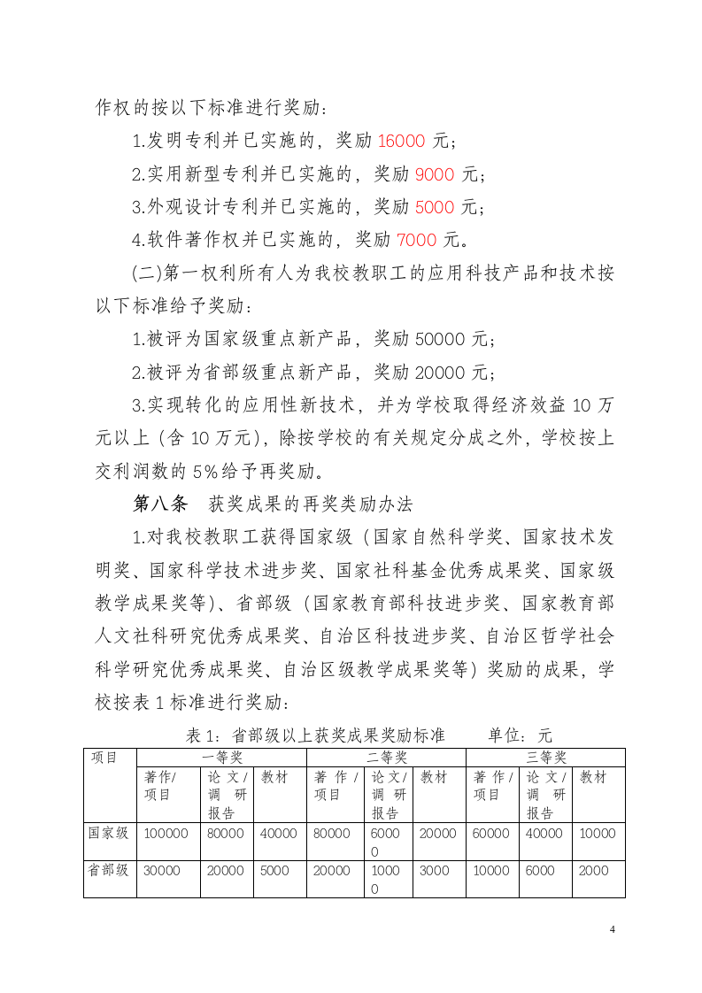 广西财经学院科研奖励管理办法第4页