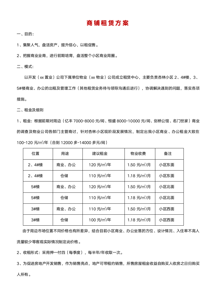 商业租赁方案.doc