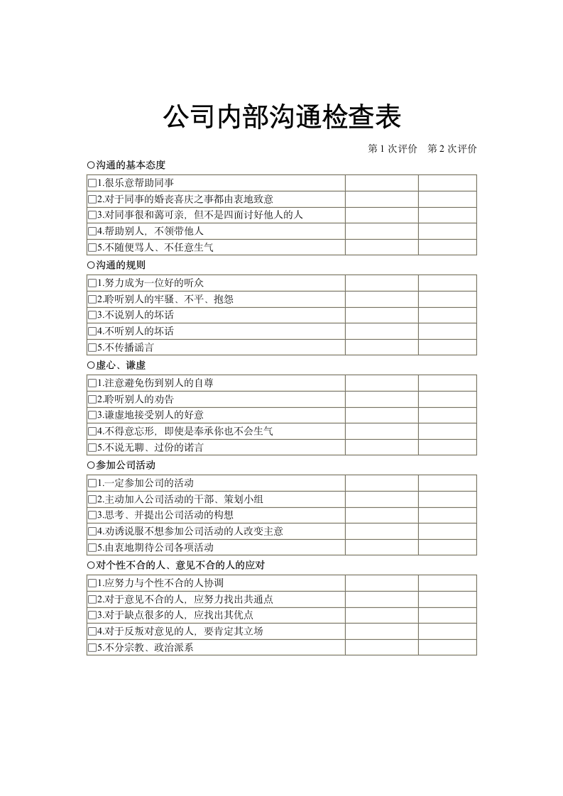 公司内部沟通检查表.docx