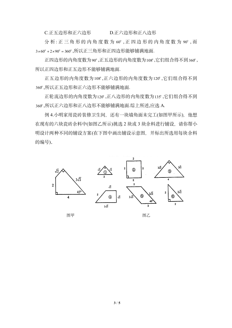 平面镶嵌知识点聚焦.doc第3页