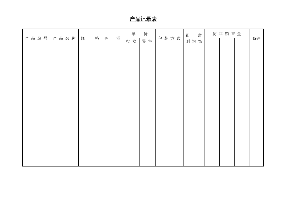 产品记录表.doc第1页