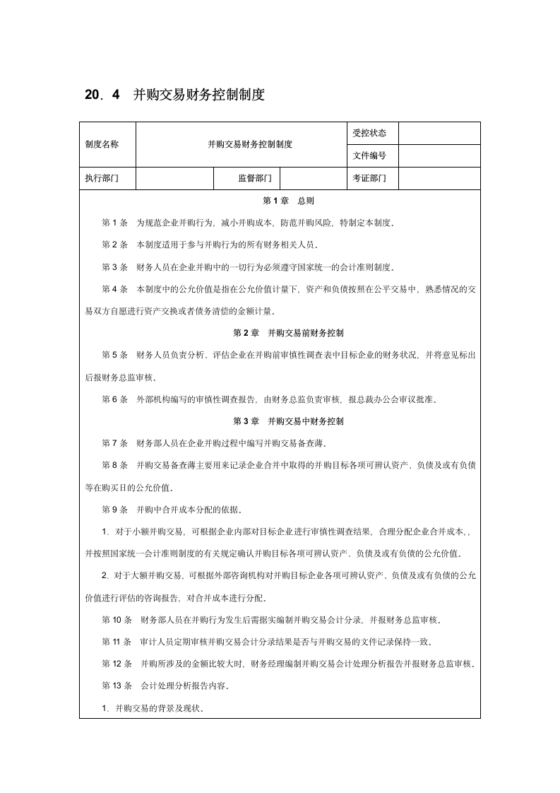 并购交易财务控制制度.doc