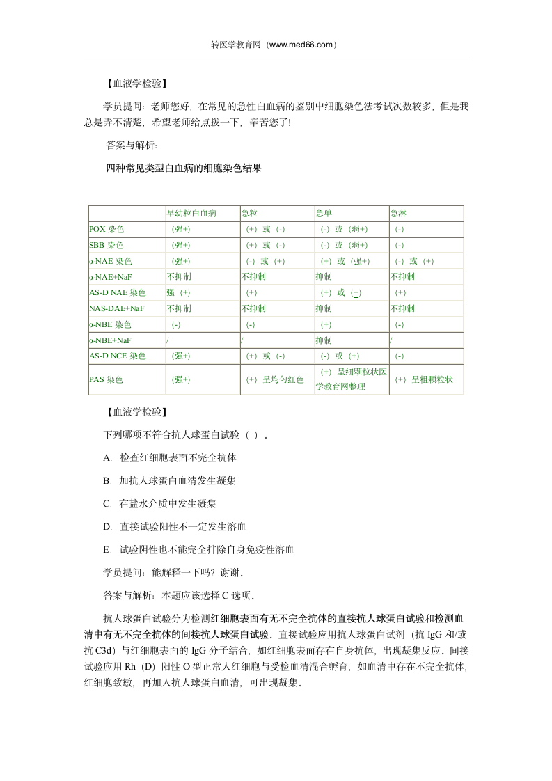 医学教育网临床医学检验技术考试复习题第1页