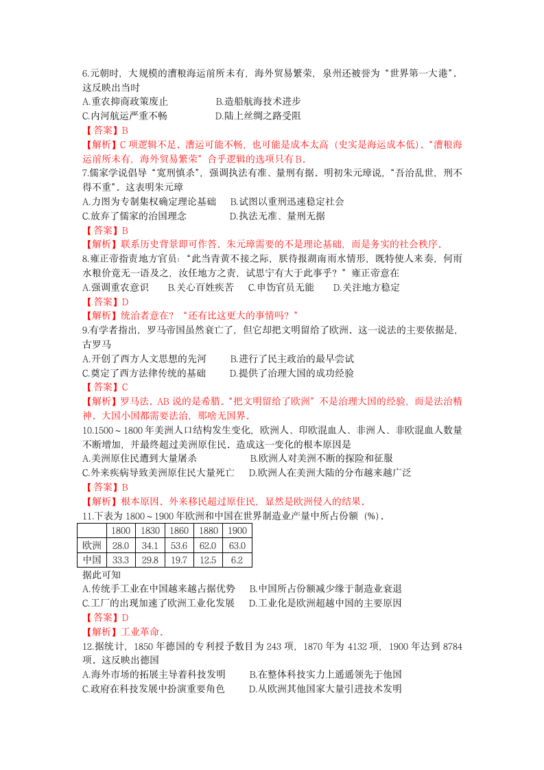 2015年高考海南历史卷第2页