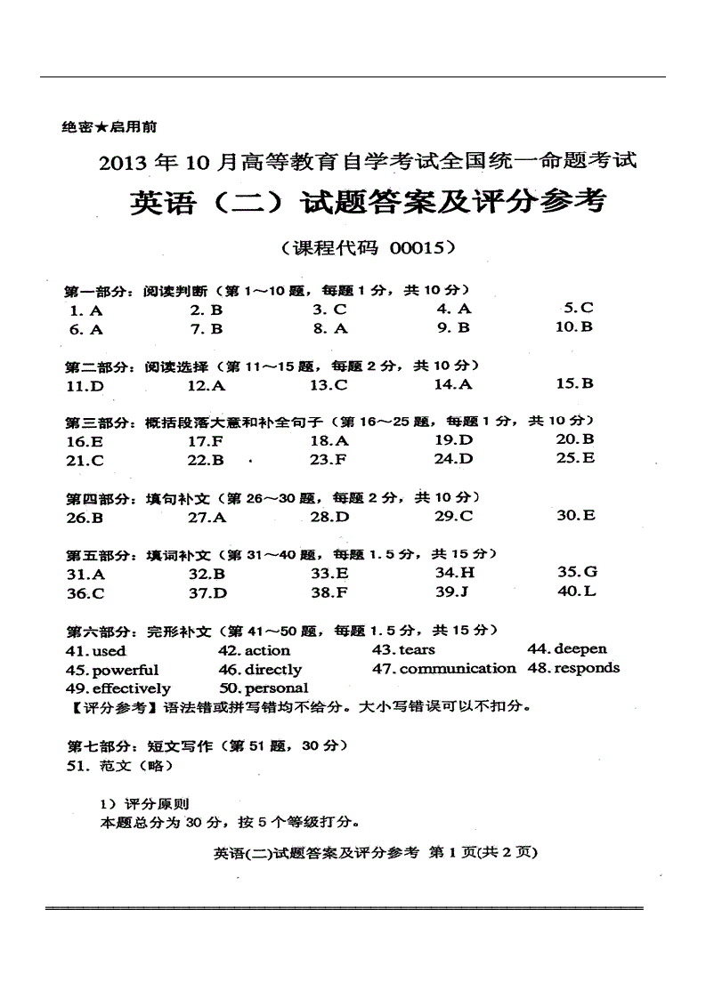 苏州自学考试大学英语2试题第10页