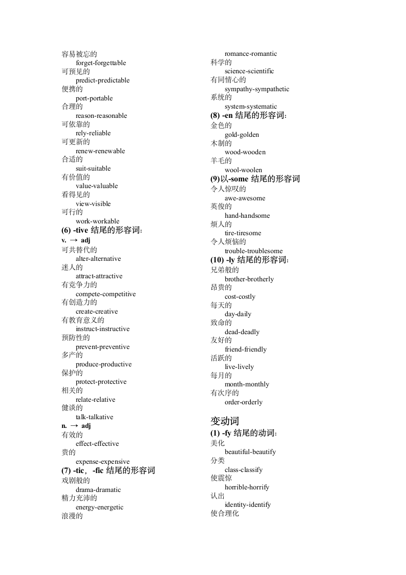 2022年中考英语词汇前缀和后缀总结.doc第10页