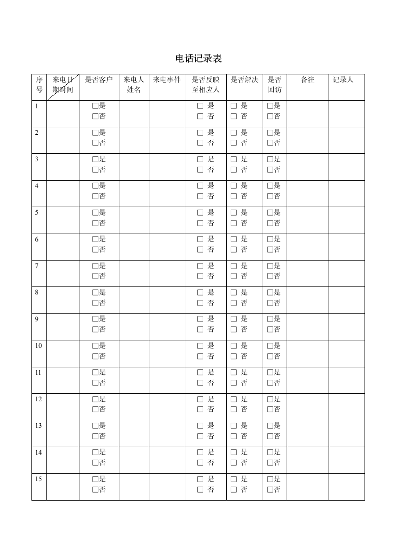 电话记录表.docx第1页