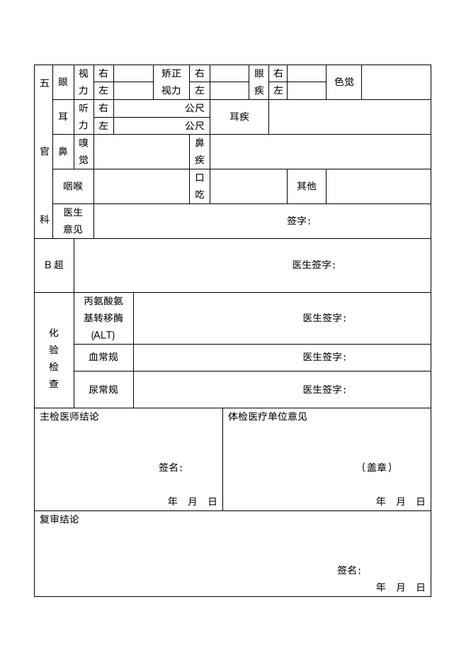 身体检查表医院标准体检表.docx第2页