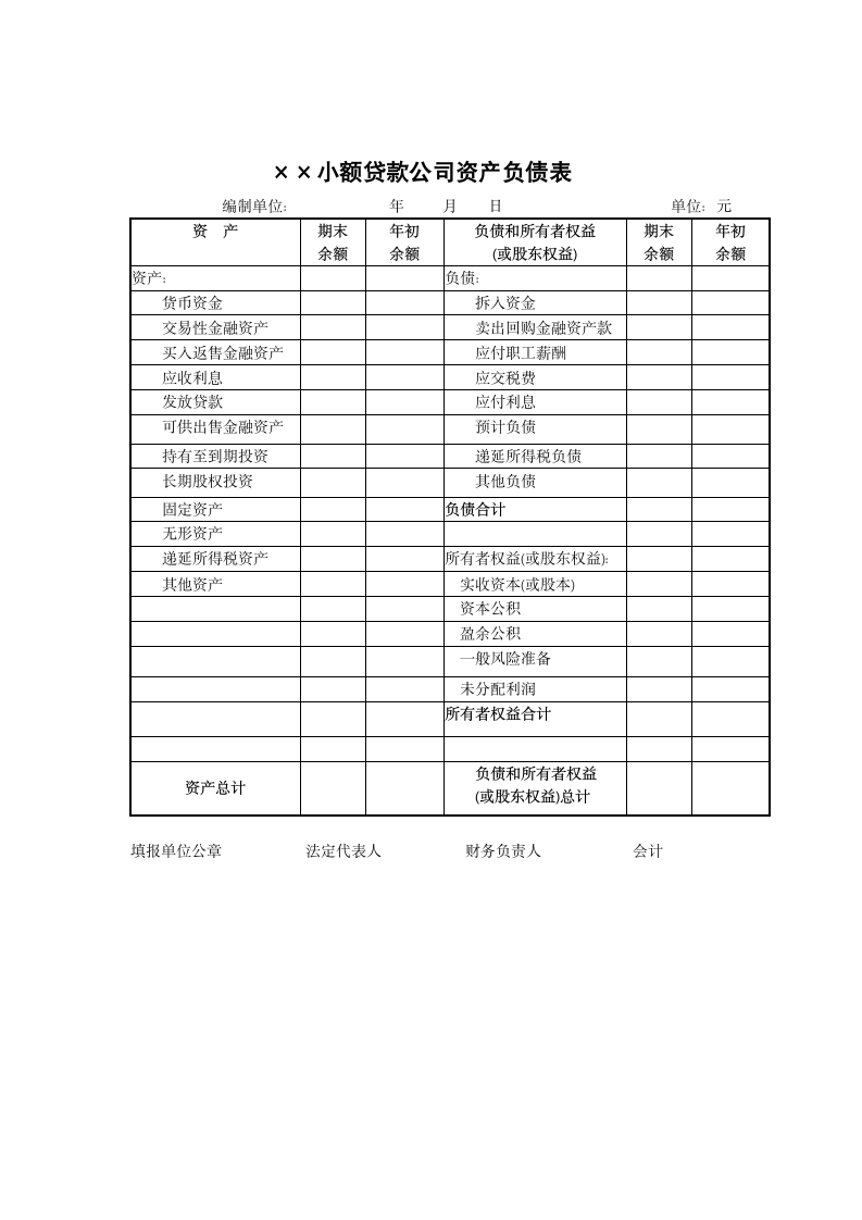 小额贷款公司财务报表.doc第1页