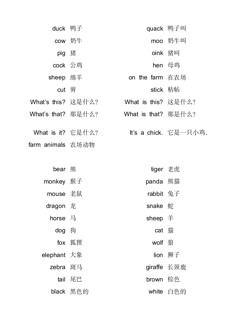 沪教版一年级英语全部词汇整理.docx第7页