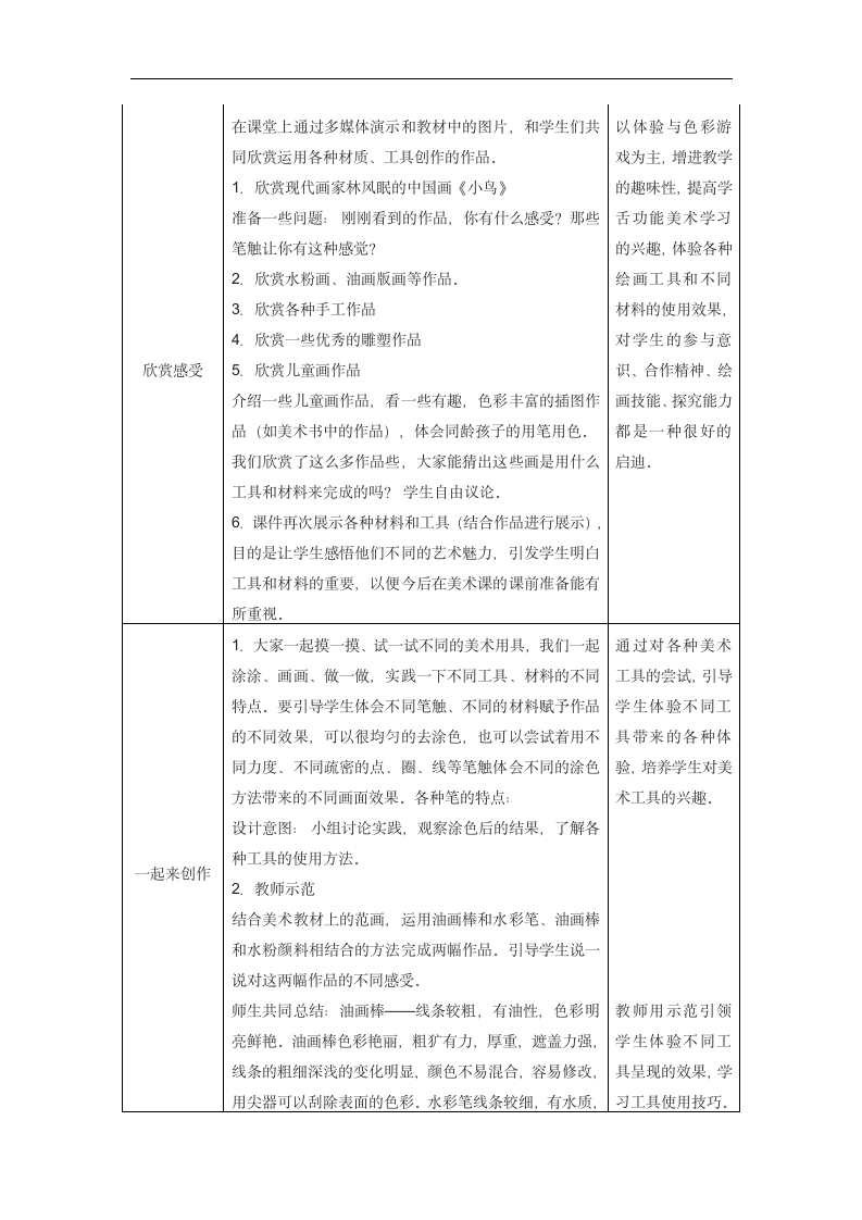 一年级上册美术第1课 认识美术工具 教案  人教版.doc第2页