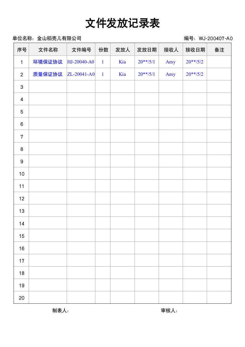 文件发放记录表.docx第1页