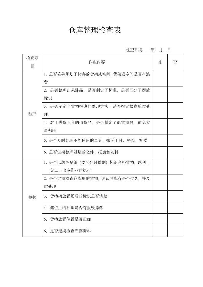 仓库整理检查表.docx第1页