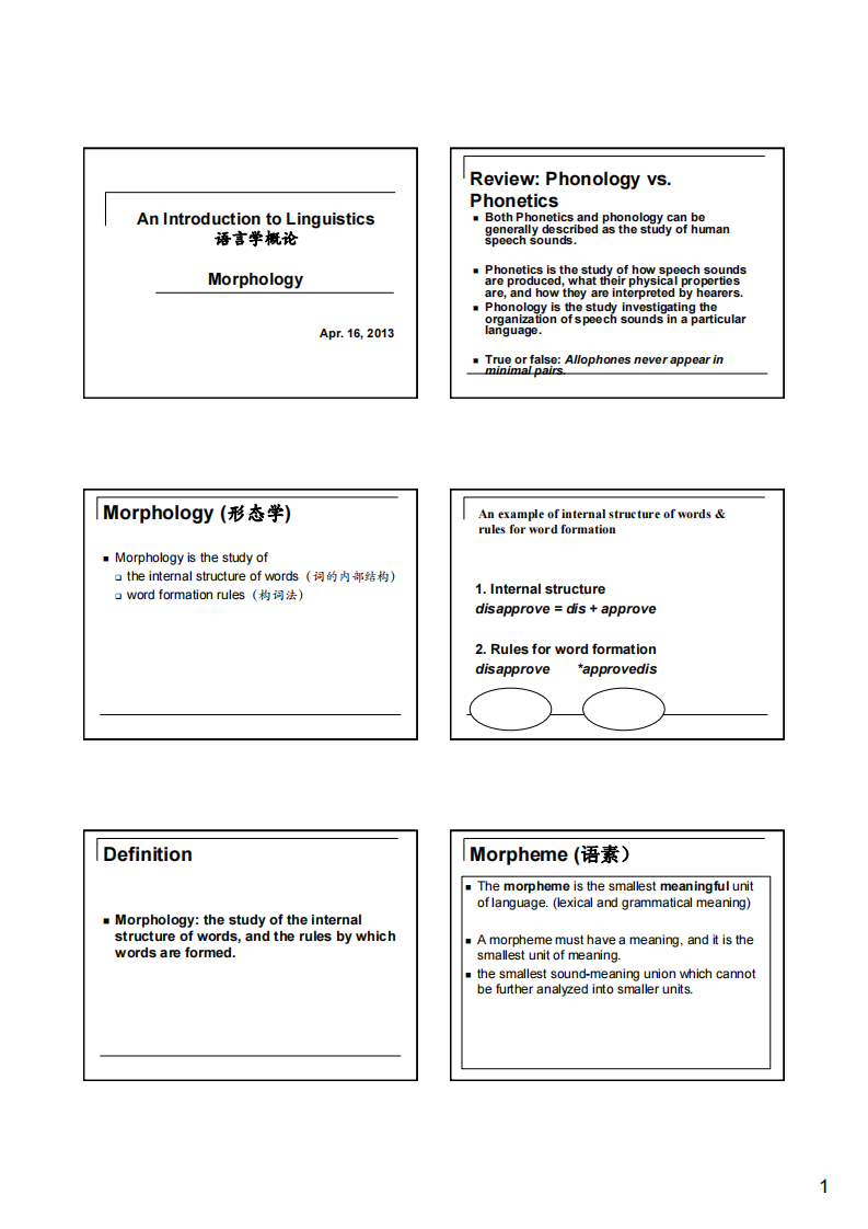 Morphology - 华南师范大学外国语言文化学院第1页