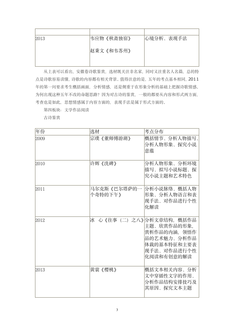 近五年安徽高考语文试题命题特点分析第3页