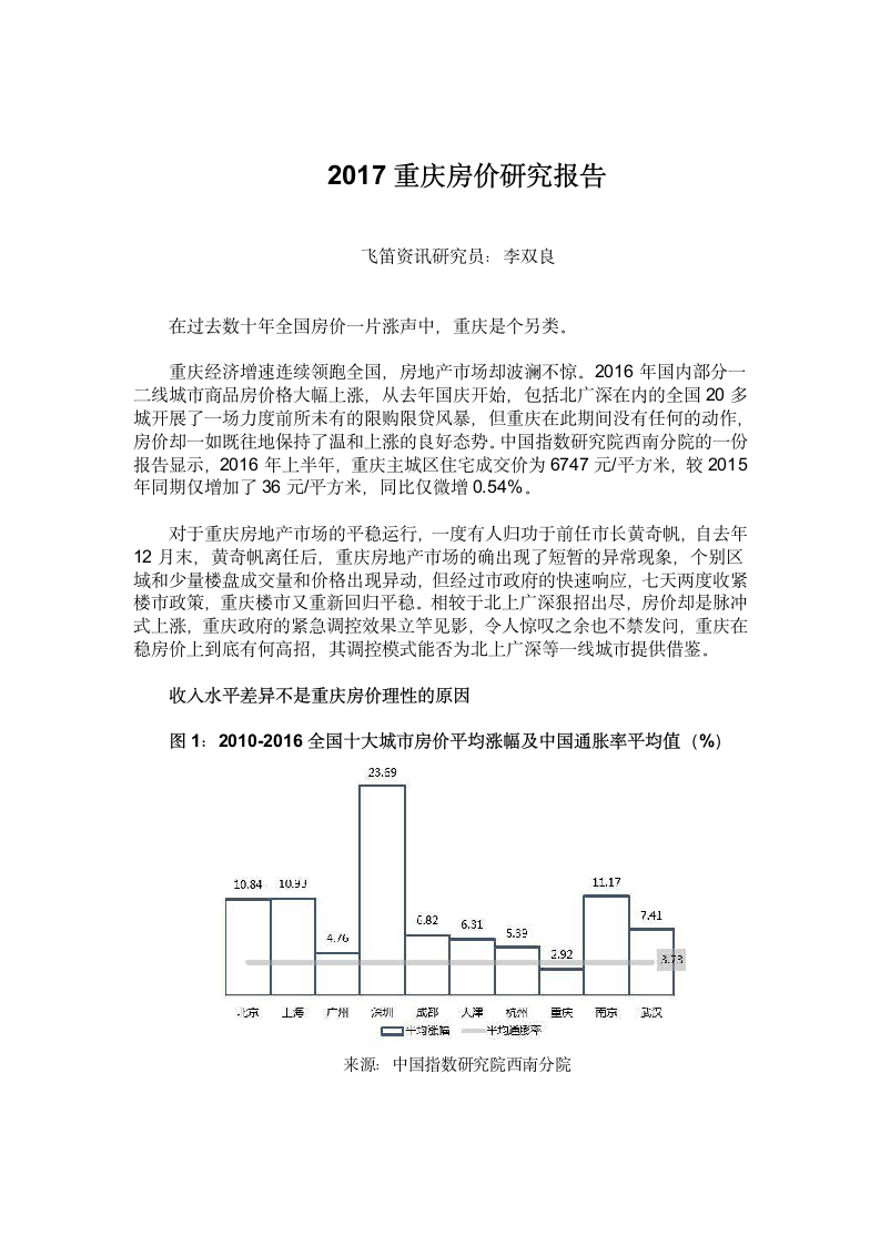 2017重庆房价研究报告第1页