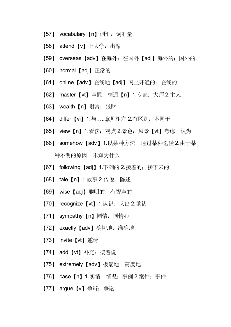 大学英语B级考试词汇第4页