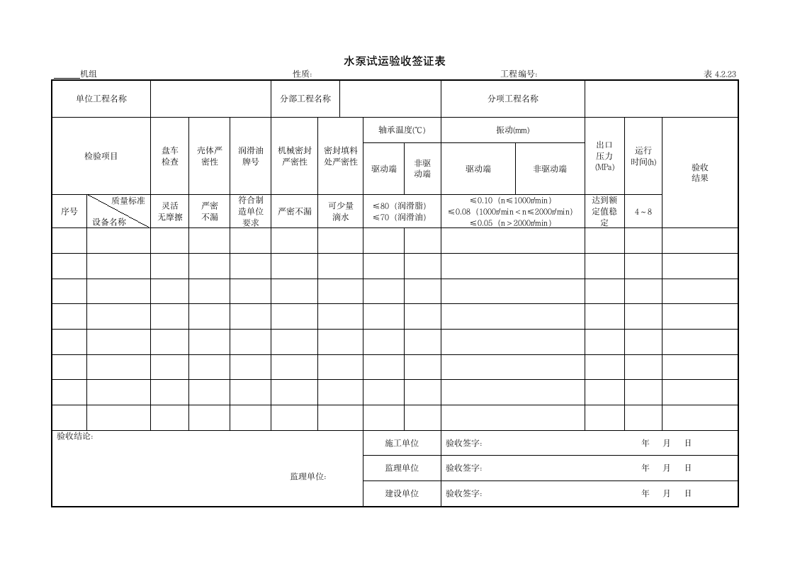 水泵试运验收签证表2.doc