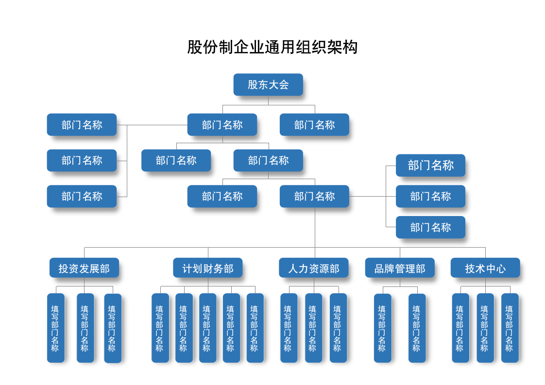 股份制企业通用组织架构.docx