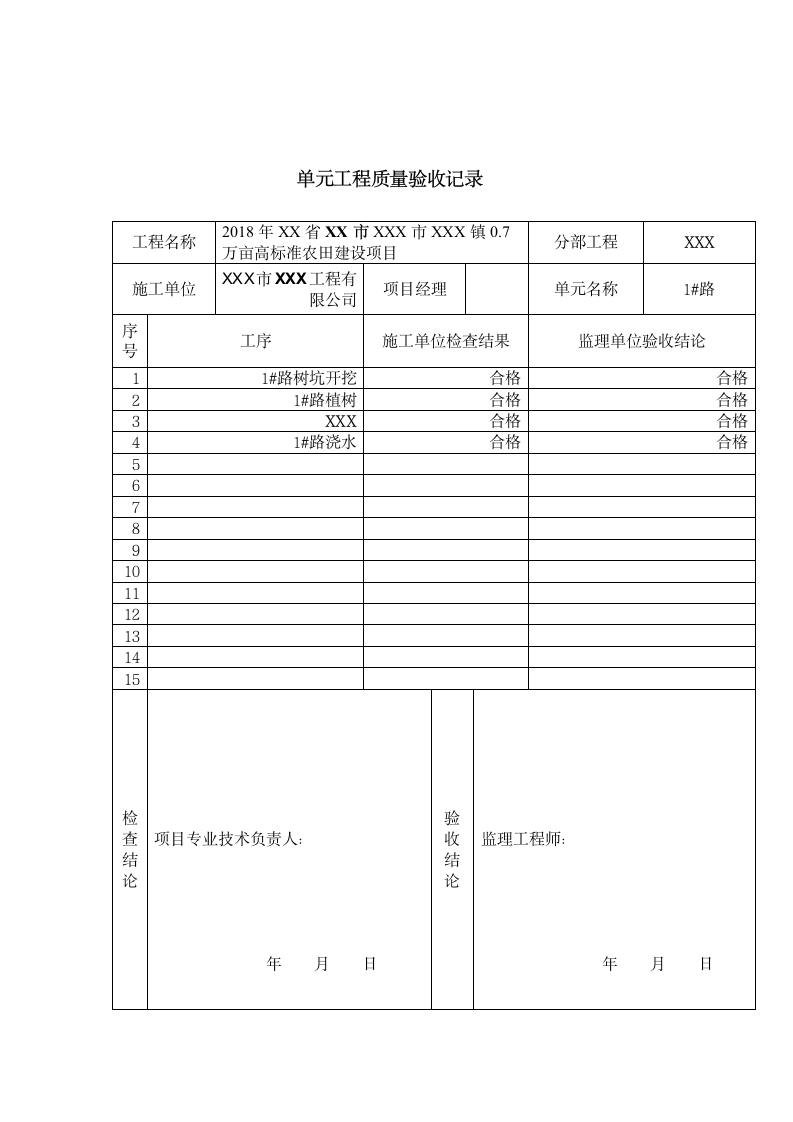 单元工程质量验收记录.docx