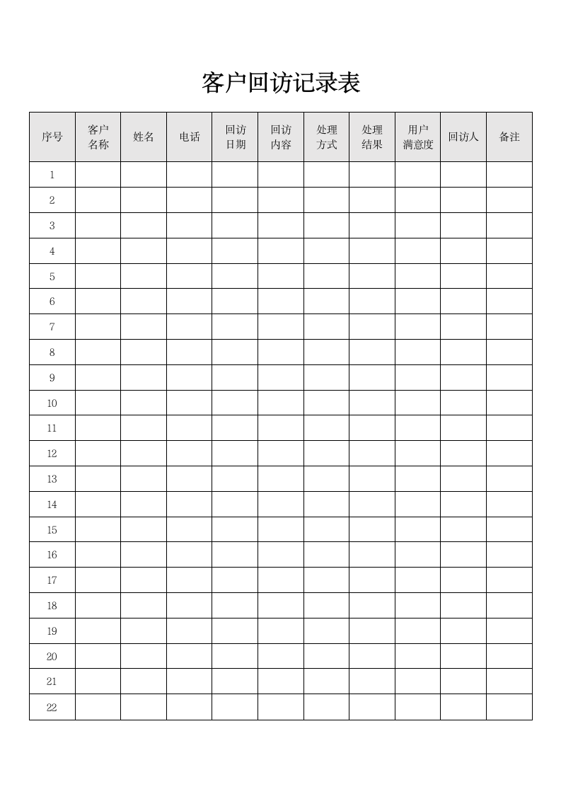 客户回访记录表.docx第1页