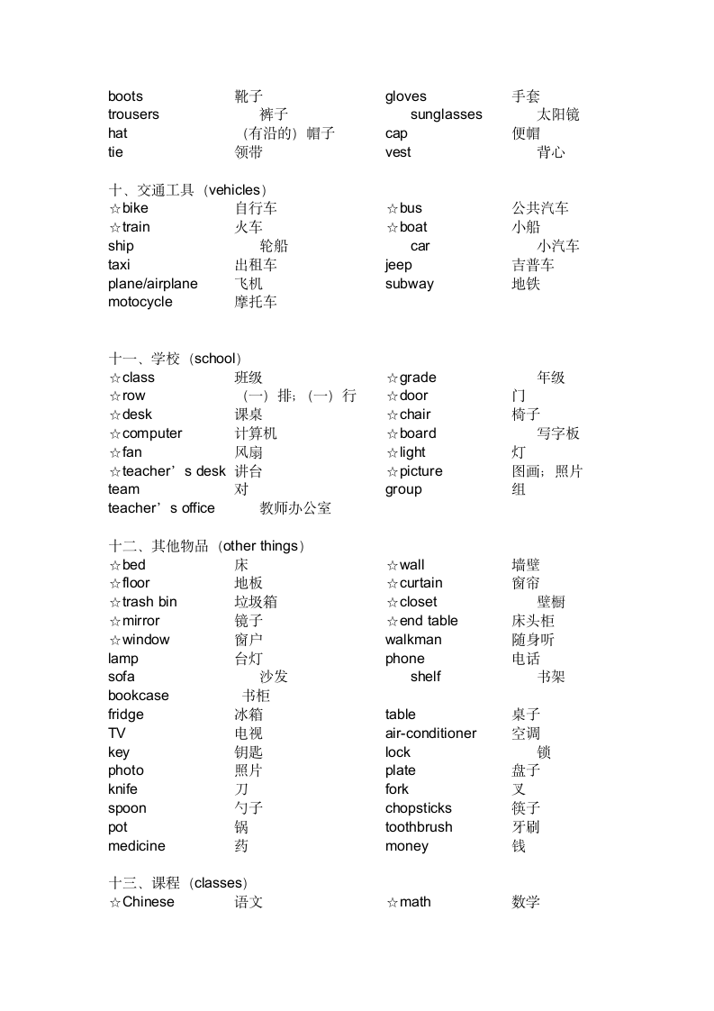 人教版(PEP)小升初单词分类精心汇总.doc第4页