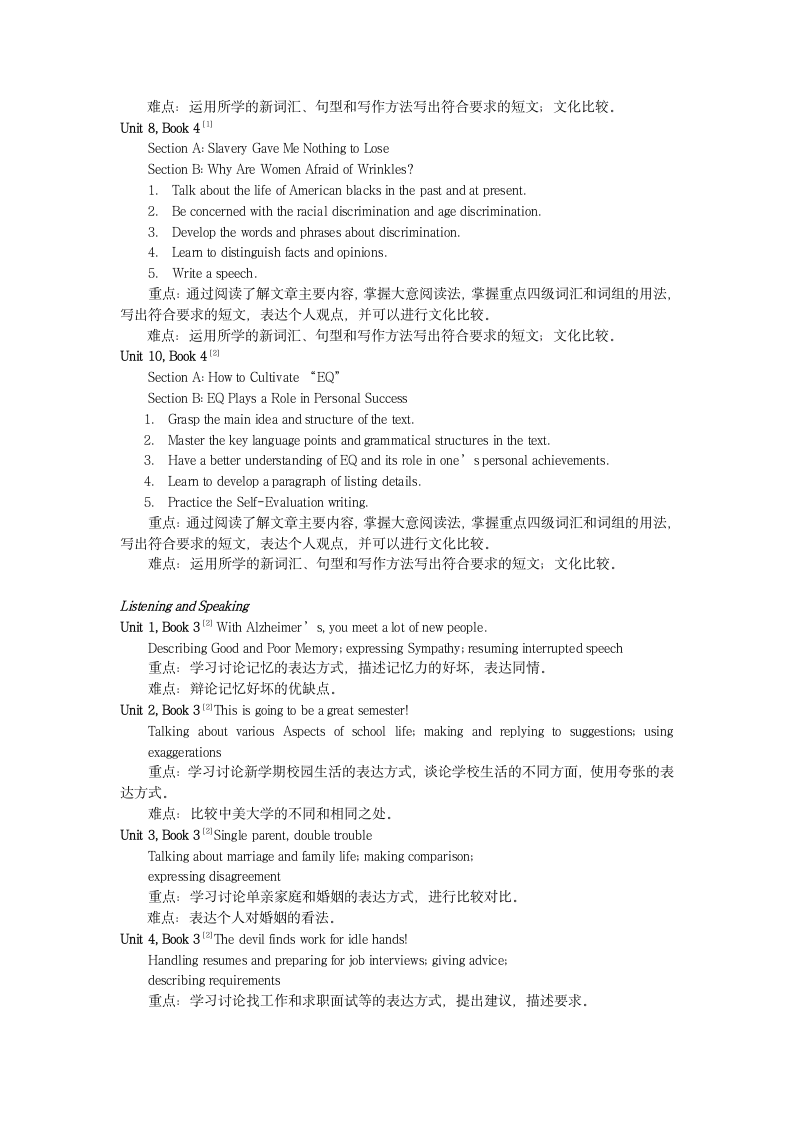 大学英语三级(B)课程大纲第3页