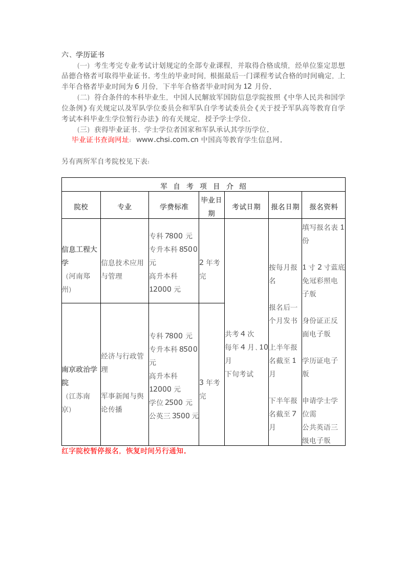 中国军地教育网军自考招生简章第2页