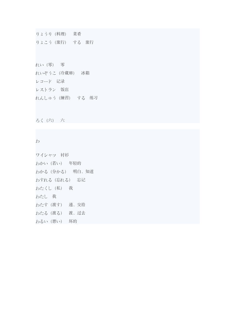 日语能力考试四级词汇第24页