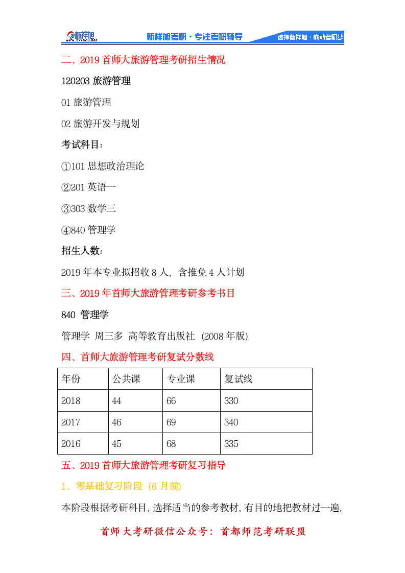 2020-2021年首师大旅游管理考研考试科目、参考书目、考研经验!第2页