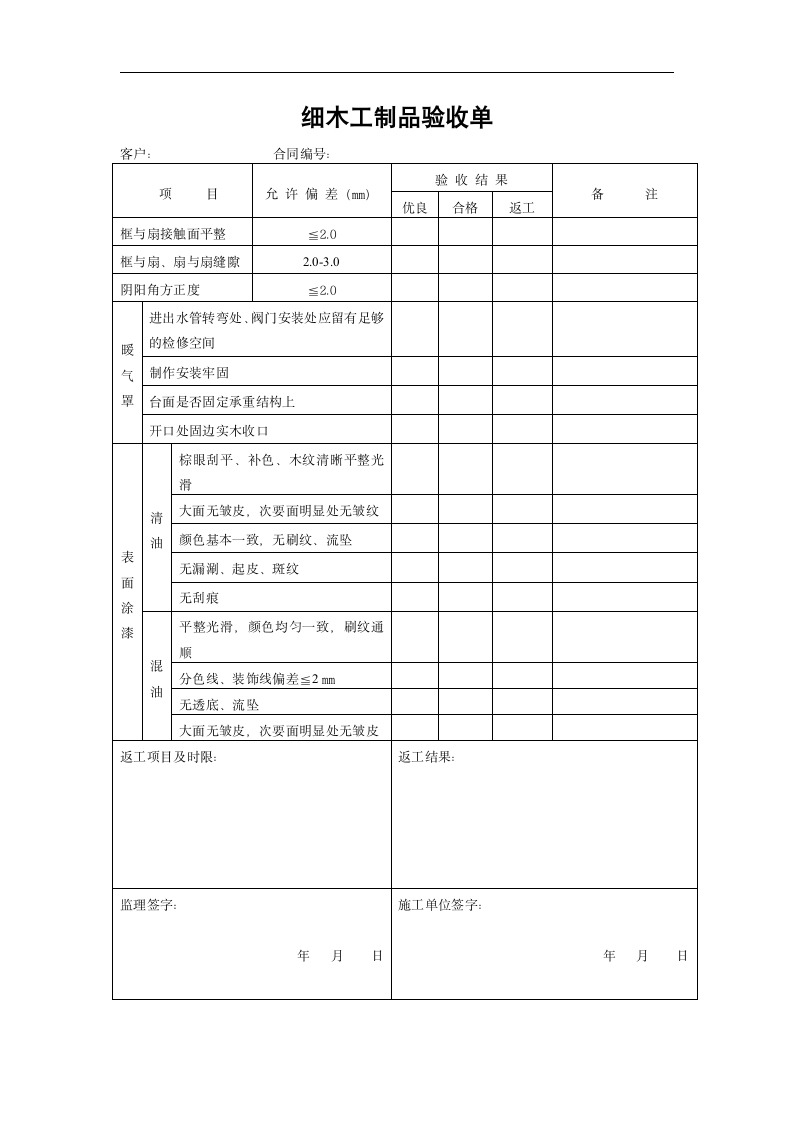 装修装饰各项工程验收表模板.doc第3页