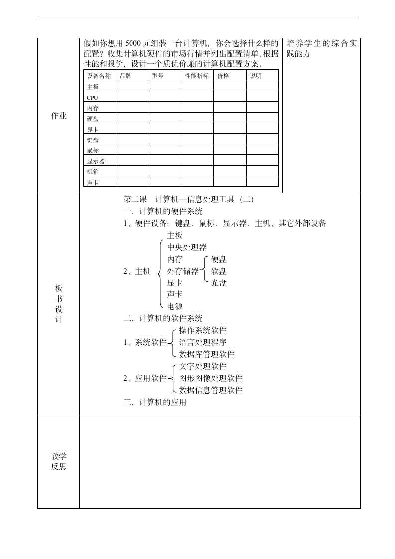 河北版七年级信息技术第二课 计算机--信息处理工具教案.doc第4页