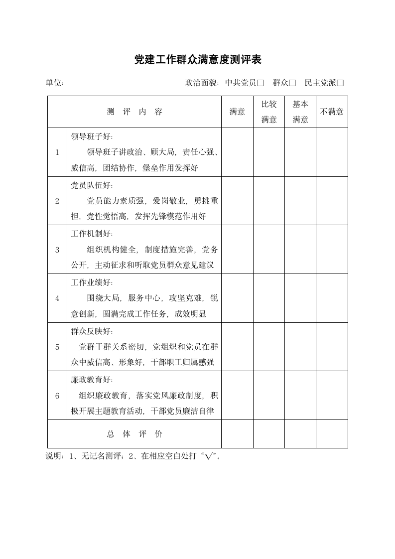 党建工作群众满意度测评表.docx