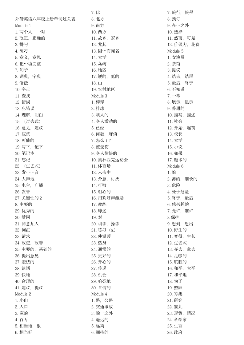 八年级上册单词默写版.doc第1页