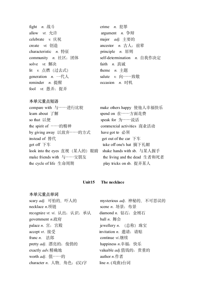 高一英语下册重点单词和短语[下学期].doc第2页