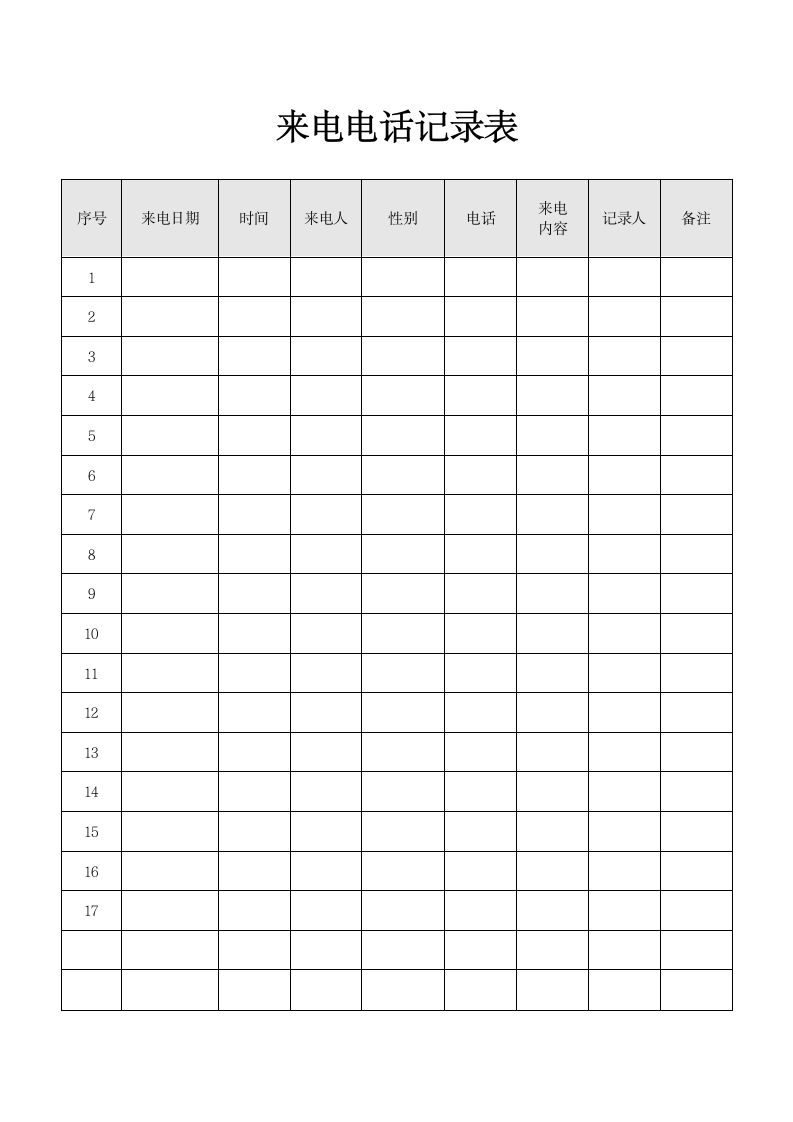 来电电话记录表.docx第1页