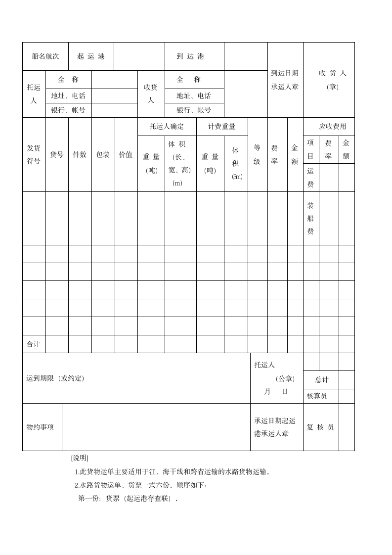 水路货物运单.doc第2页