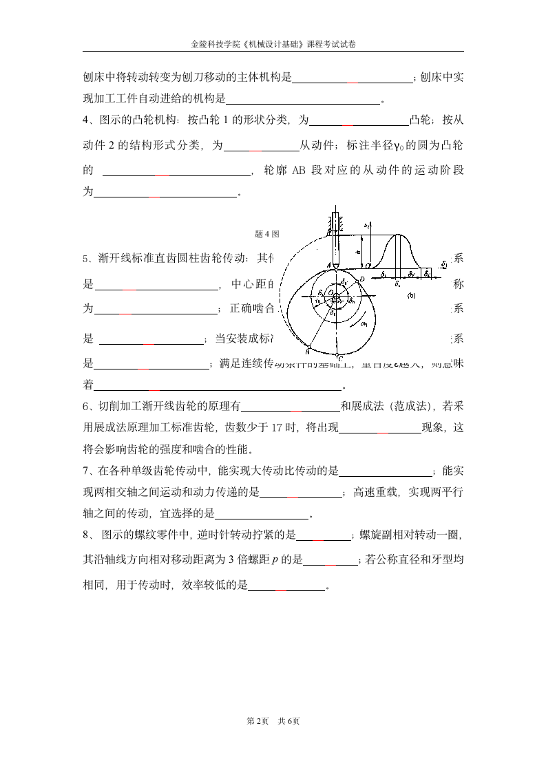 金陵科技学院试题第2页