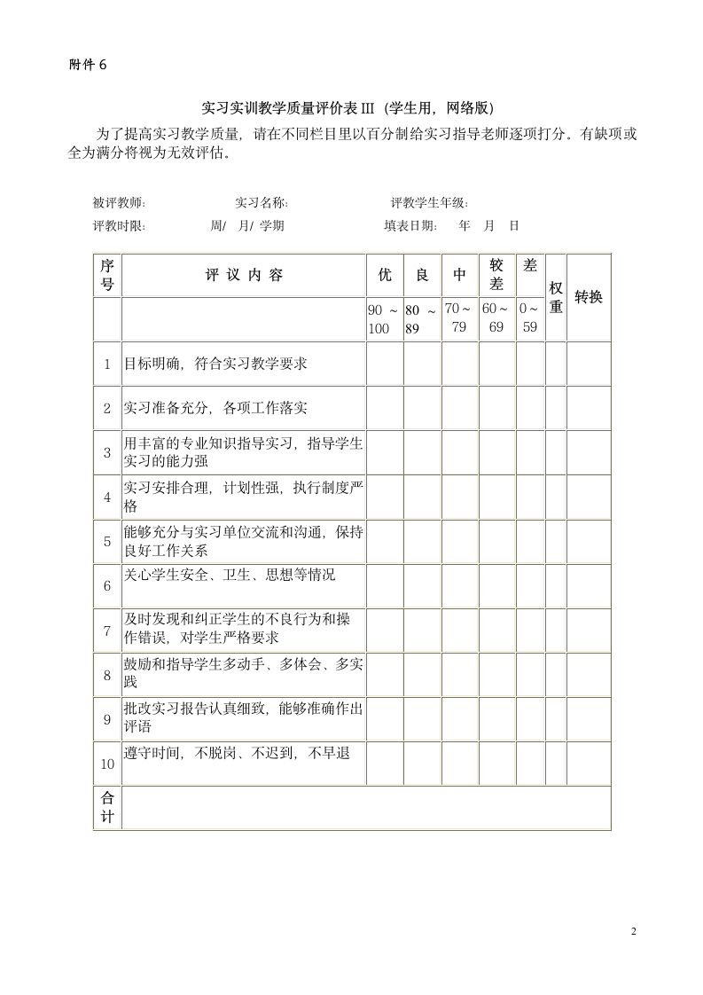 新疆大学实训成绩评定标准等第2页